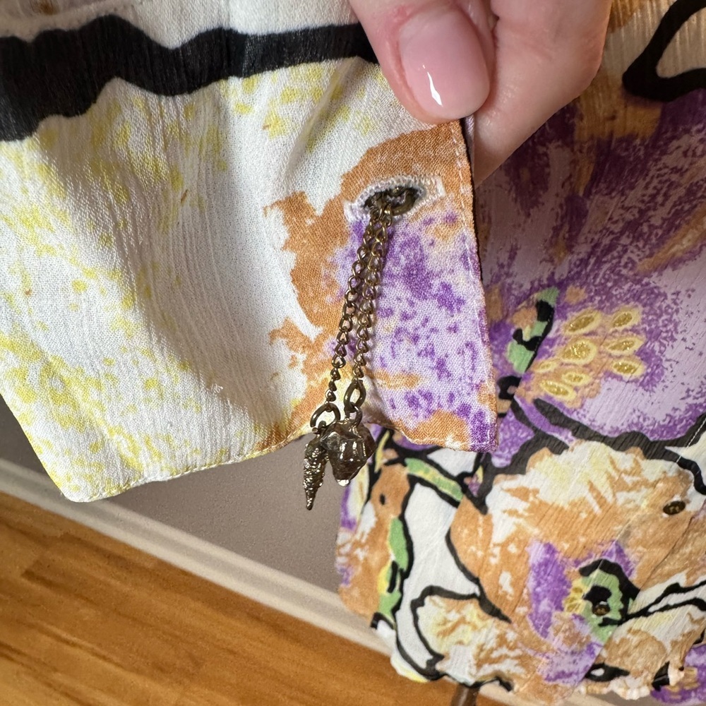 Roberto Cavalli Sheer Multi Colored Button-Up Blo… - image 8